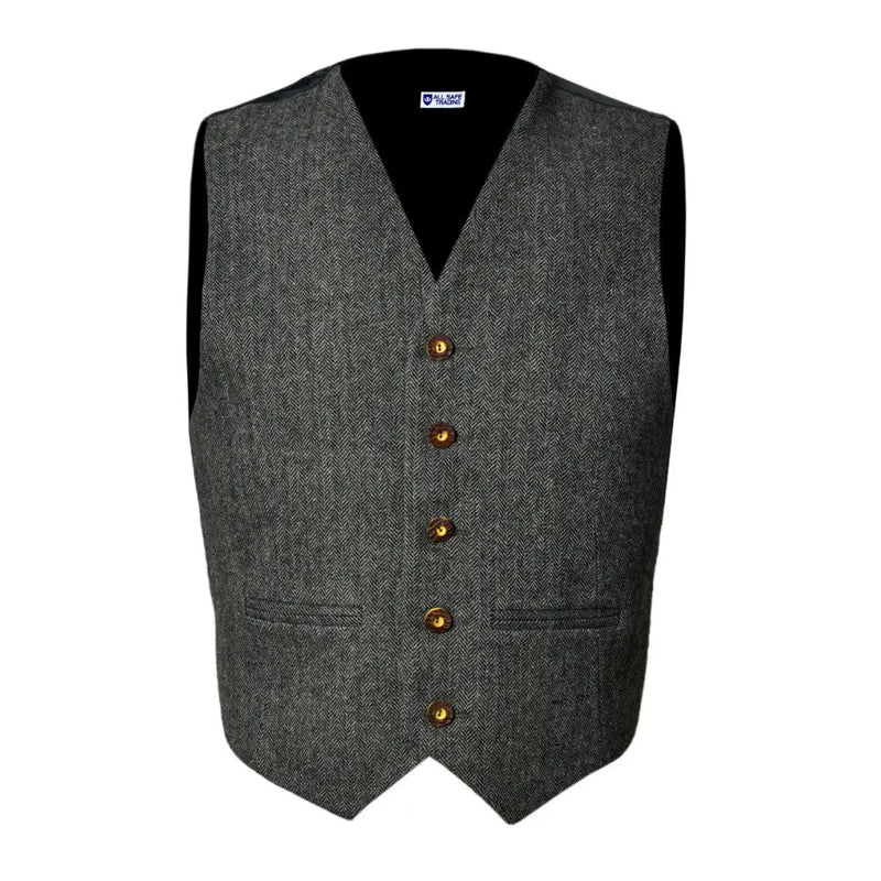 Scottish Grey Tweed Argyle Kilt Jacket With Waistcoat/Vest - Sizes 36"- 54" All Safe International