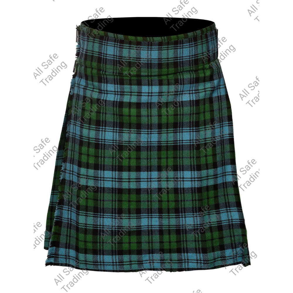Men's Scottish 6 Piece Casual Kilt Outfit with Sporran, Campbell Ancient Tartan Kilt