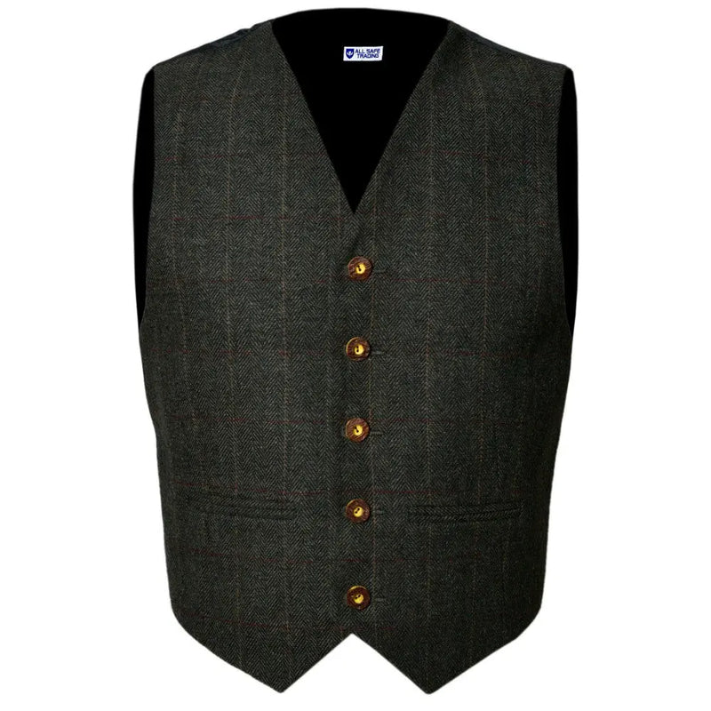 Scottish Tweed Argyle Kilt Jacket With Waistcoat/Vest - Sizes 36"- 54" All Safe International