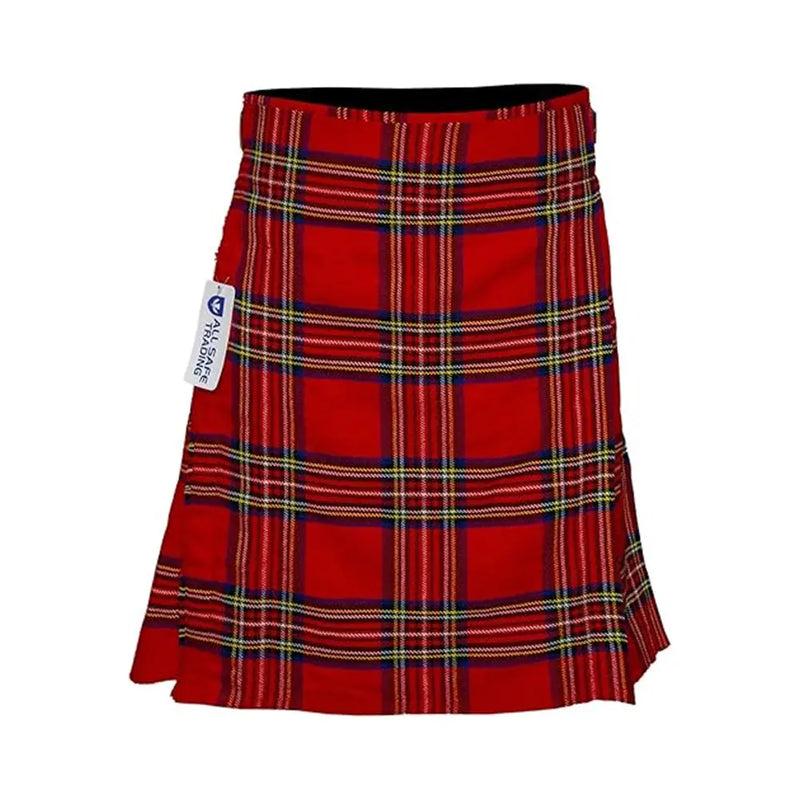 Authentic Scottish Men's Tartan Kilts - Highland Light Weight Value Kilt Embrace Your Heritage with Comfort Royal Stewart Tartan Kilt All Safe International