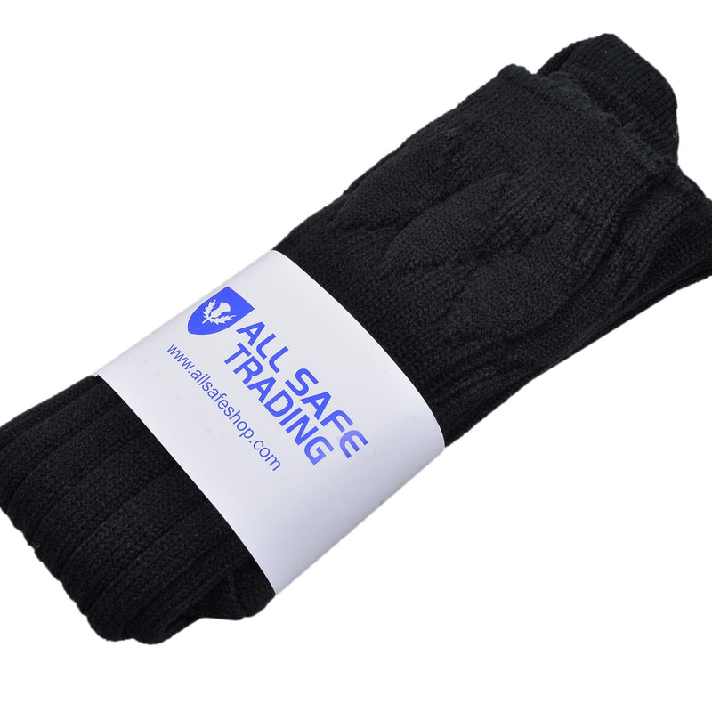 Scottish Square Kilt Hose for Men, Ribbed Socks for USA Shoe Sizes - Black