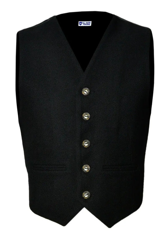 Scottish Black Tweed Argyle Kilt Jacket With Waistcoat/Vest - Sizes 36"- 54" All Safe International