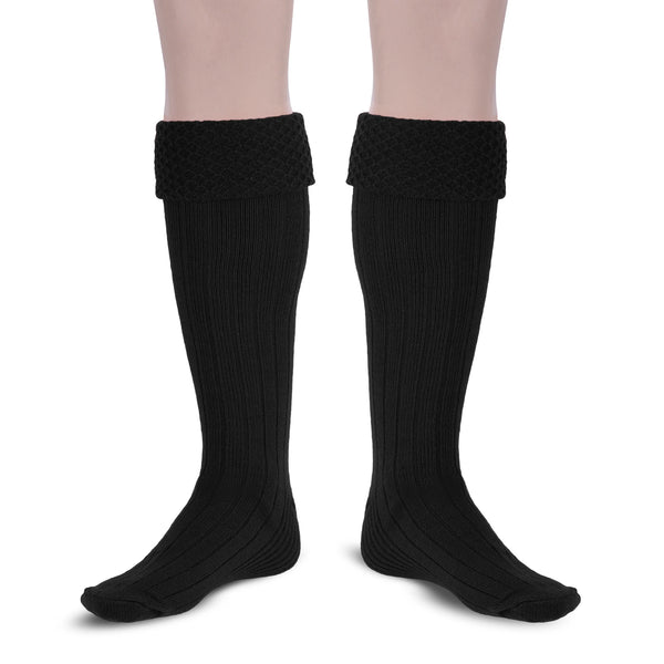 UT Kilts Calzettoni Alti Da Kilt Uomo - Autentico Design Scozzese A Coste (Nero, Blu, Verde...) - 3