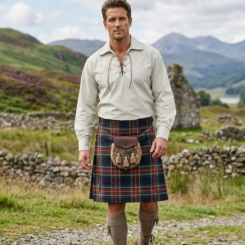 Men's Cotton Ghillie Shirts: Traditional Scottish Style