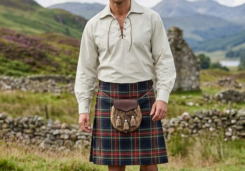 Men's Cotton Ghillie Shirts: Traditional Scottish Style