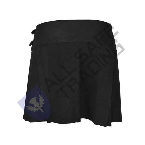 Women's 16'' Black Tartan Pleated Billie Kilt Skirt
