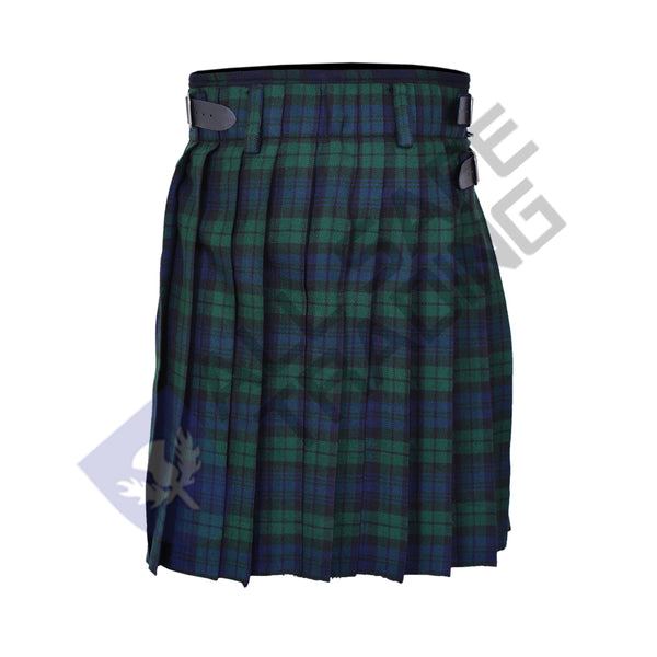 Men's Scottish 6 Piece Casual Kilt Outfit with Sporran, Black Watch Tartan Kilt
