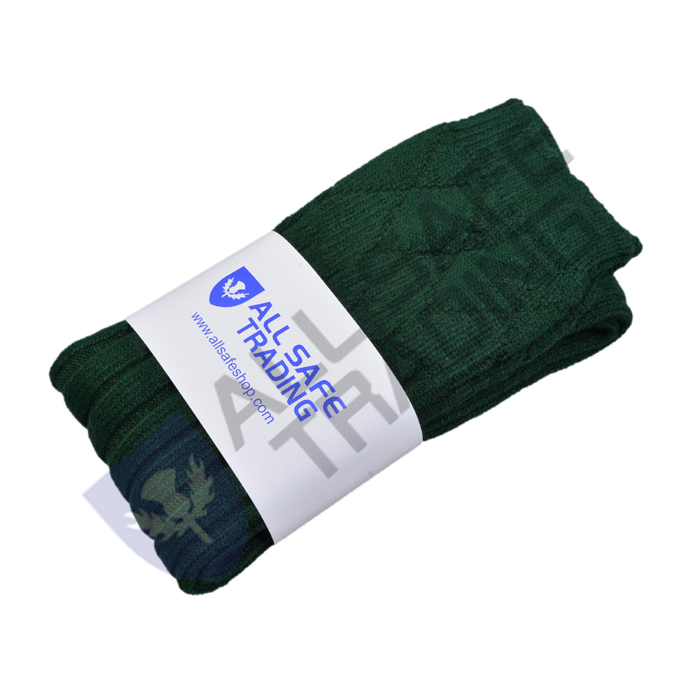 Scottish Men's Square Kilt Hose, Kilt Socks - Green