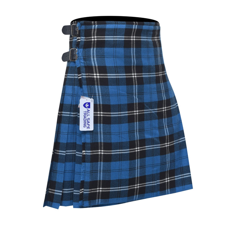 Scottish Traditional Tartan Kilt for Kids, Boys and Girls Toddler Kilts with Ease of Size - Blue Ramsay Tartan