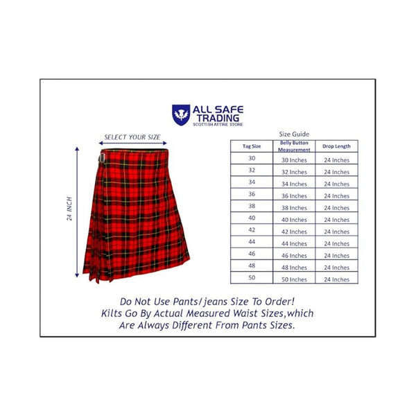 Authentic Scottish Men's Tartan Kilts - Highland Light Weight Value Kilt Embrace Your Heritage with Comfort
