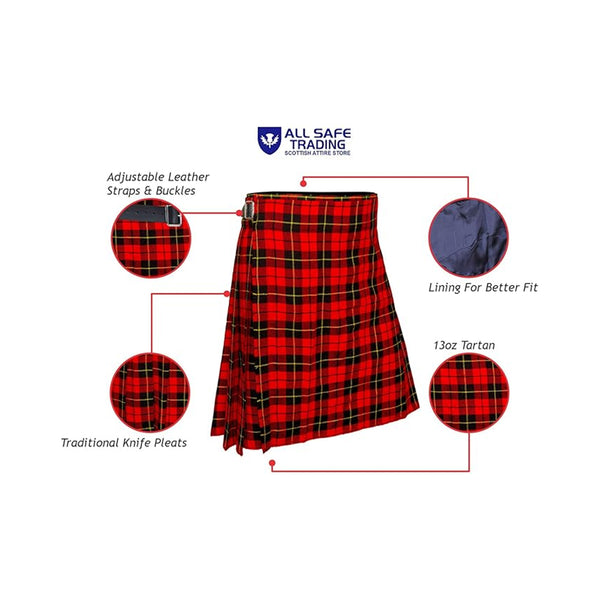 Authentic Scottish Men's Tartan Kilts - Highland Light Weight Value Kilt Embrace Your Heritage with Comfort