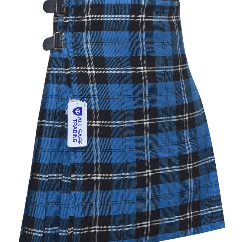 Men's 8 Yard Kilt for Men, Men's Deluxe Kilt, Scottish Tartan Kilt, Highland Wedding Kilt, Blue Ramsay Kilt