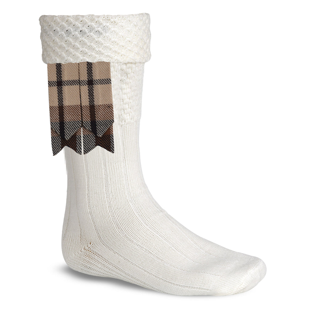 Scottish Tartan Kilt Flashes with Elastic Adjusters Rose Ancient