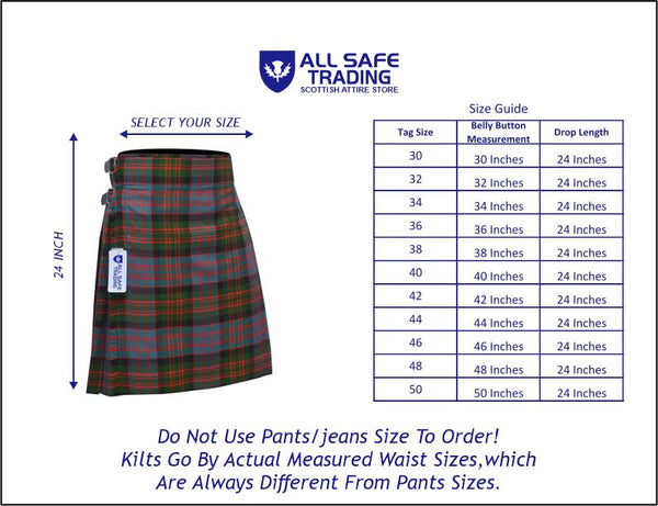 Men's 5 Yard Scottish Tartan Kilt, Highland Wedding Kilt, Macdonald Ancient Tartan Kilt