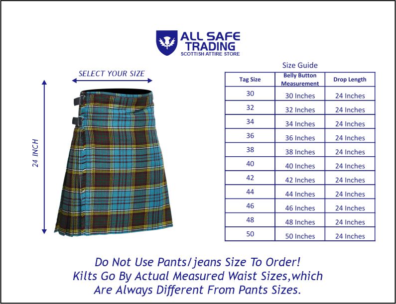 Men's 8 Yard Kilt for Men, Men's Deluxe Kilt, Scottish Tartan Kilt, Highland Wedding Kilt, Anderson Kilt