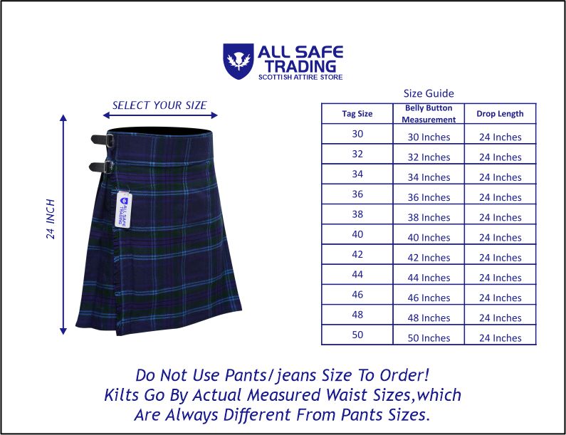 Men's 5 Yard Scottish Tartan Kilt, Highland Wedding Kilt, Spirit of Scotland Tartan Kilt