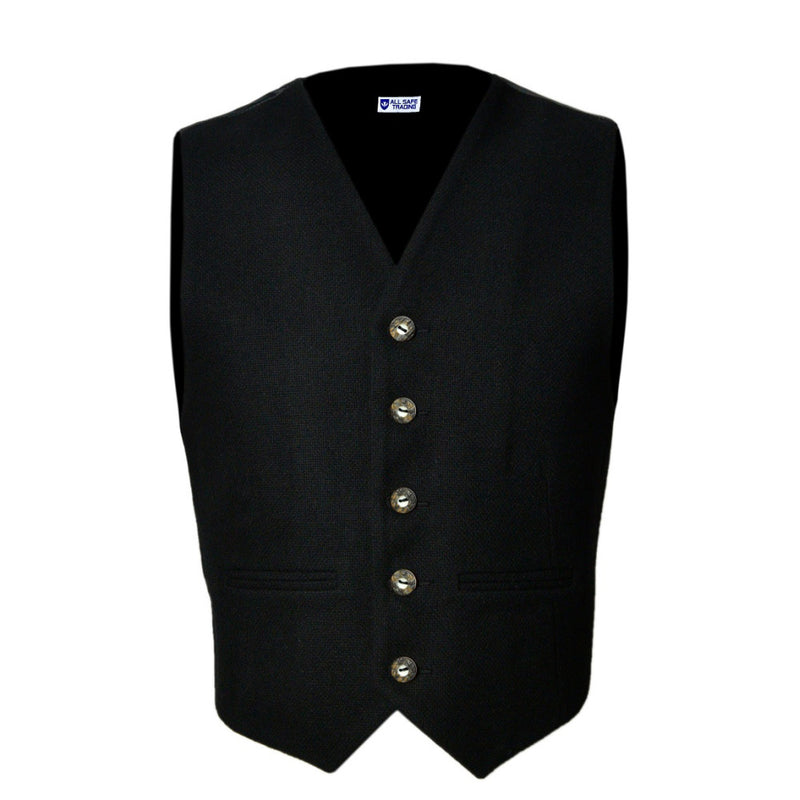 Scottish Black Tweed Argyle Kilt Jacket With Waistcoat/Vest