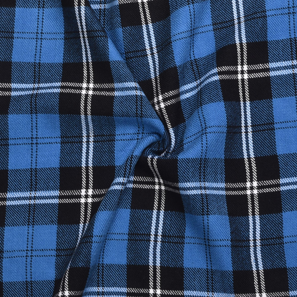 Scottish 13oz Tartan Plaid Fabric By The Yard - Blue Ramsay Tartan