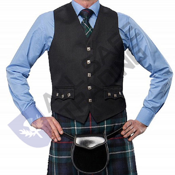 Scottish Argyle Kilt Flaps Waistcoat/Vest