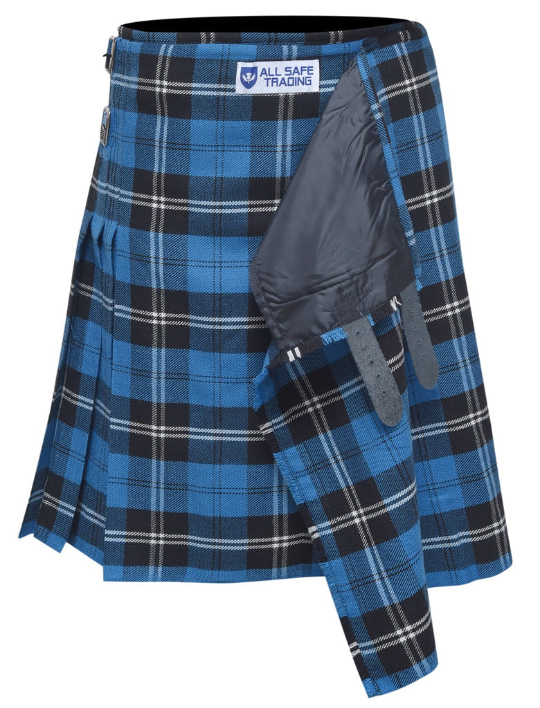 Men's 8 Yard Kilt for Men, Men's Deluxe Kilt, Scottish Tartan Kilt, Highland Wedding Kilt, Blue Ramsay Kilt