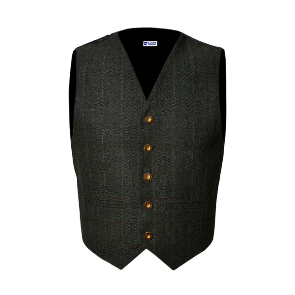 Scottish Tweed Argyle Kilt 5 Buttons Waistcoat / Vest