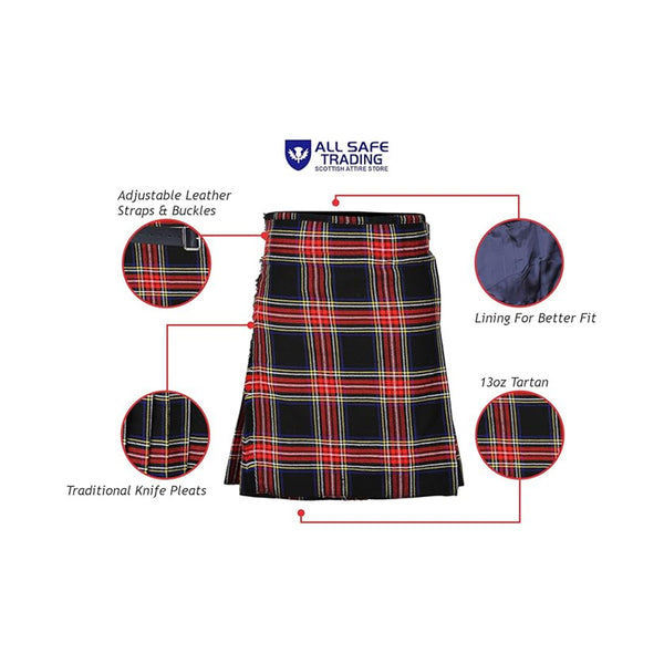 Authentic Scottish Men's Tartan Kilts - Highland Light Weight Value Kilt Embrace Your Heritage with Comfort