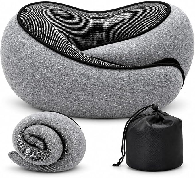 Memory Foam Travel Neck Pillow for Airplane, Car, Sleep