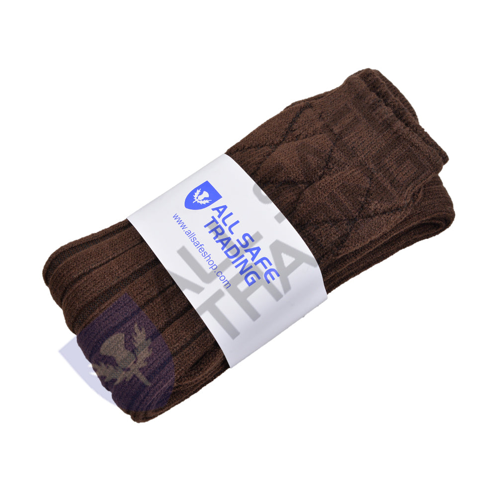 Scottish Men's Square Kilt Hose, Kilt Socks - Brown