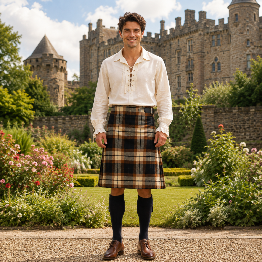 Authentic Scottish Men's Tartan Kilts - Highland Light Weight Value Kilt Embrace Your Heritage with Comfort Ross Ancient Tartan Kilt
