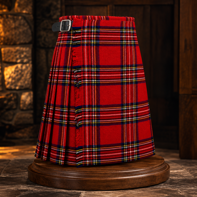 Authentic Scottish Men's Tartan Kilts - Highland Light Weight Value Kilt Embrace Your Heritage with Comfort Royal Stewart Tartan Kilt