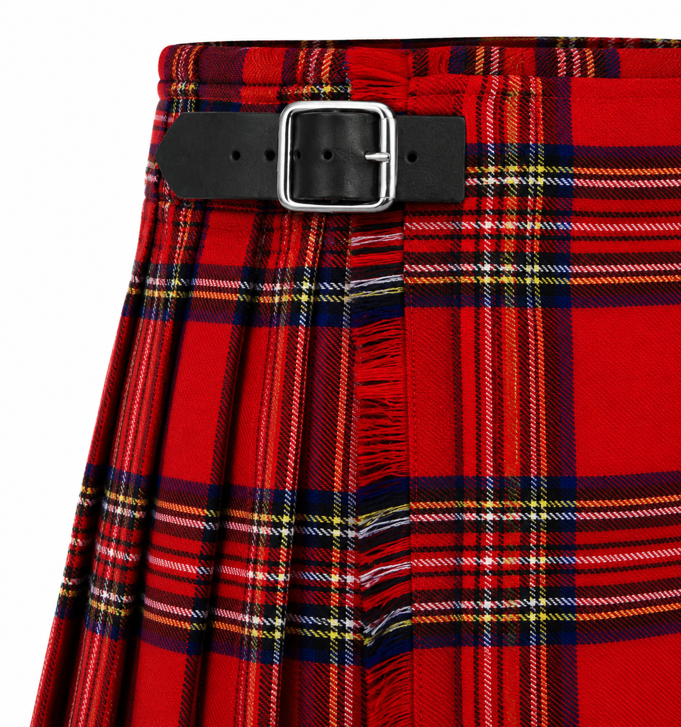 Authentic Scottish Men's Tartan Kilts - Highland Light Weight Value Kilt Embrace Your Heritage with Comfort Royal Stewart Tartan Kilt
