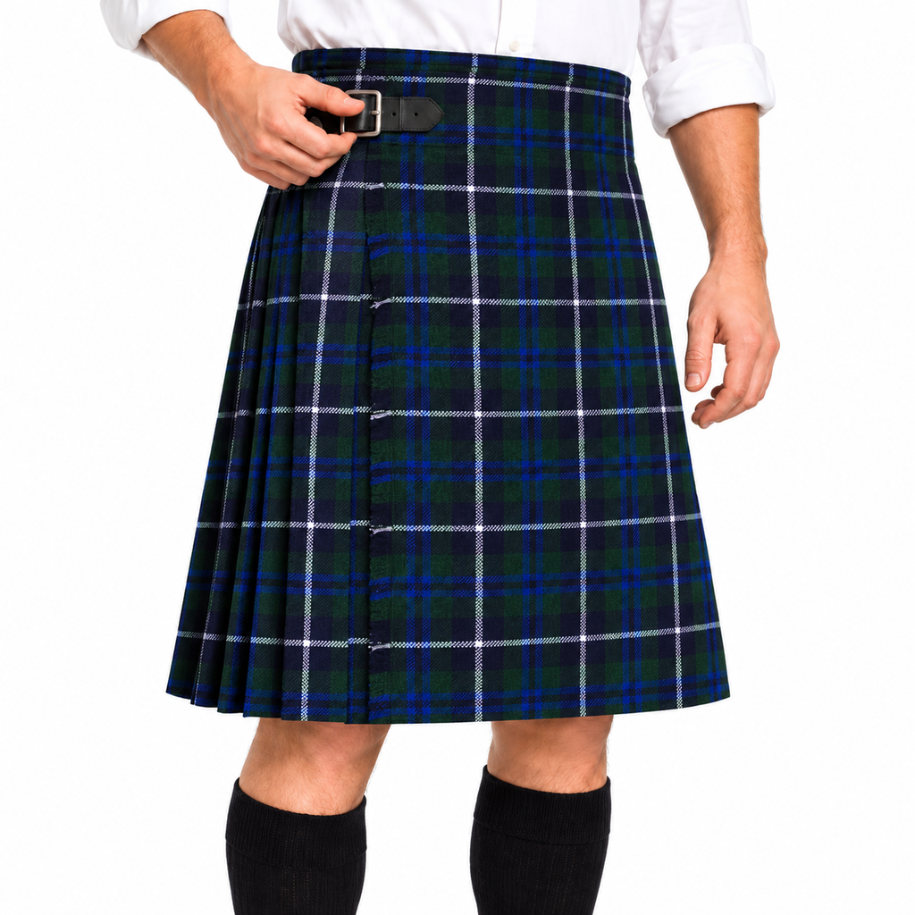 Authentic Scottish Men's Tartan Kilts - Highland Light Weight Value Kilt Embrace Your Heritage with Comfort Blue Douglas Tartan Kilt