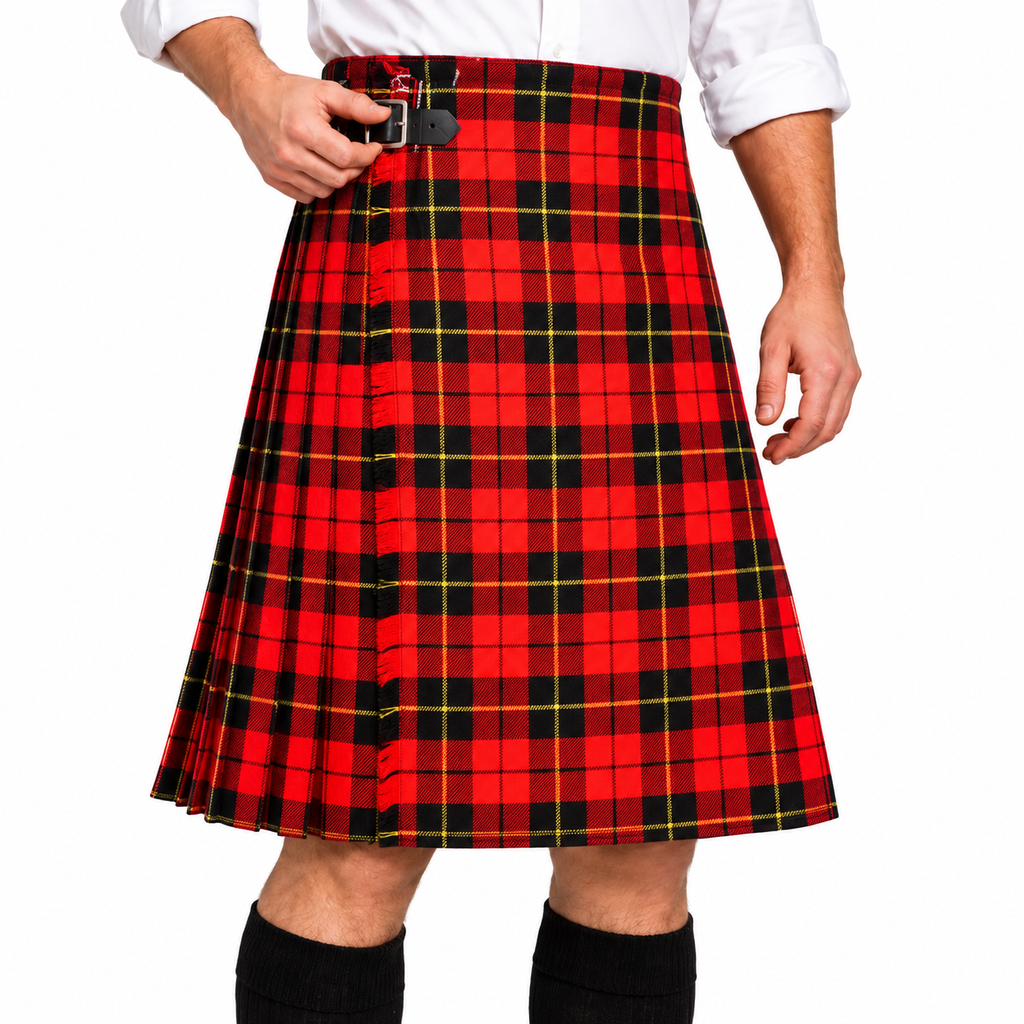 Authentic Scottish Men's Tartan Kilts - Highland Light Weight Value Kilt Embrace Your Heritage with Comfort Wallace Tartan Kilt
