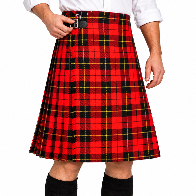 Authentic Scottish Men's Tartan Kilts - Highland Light Weight Value Kilt Embrace Your Heritage with Comfort Wallace Tartan Kilt