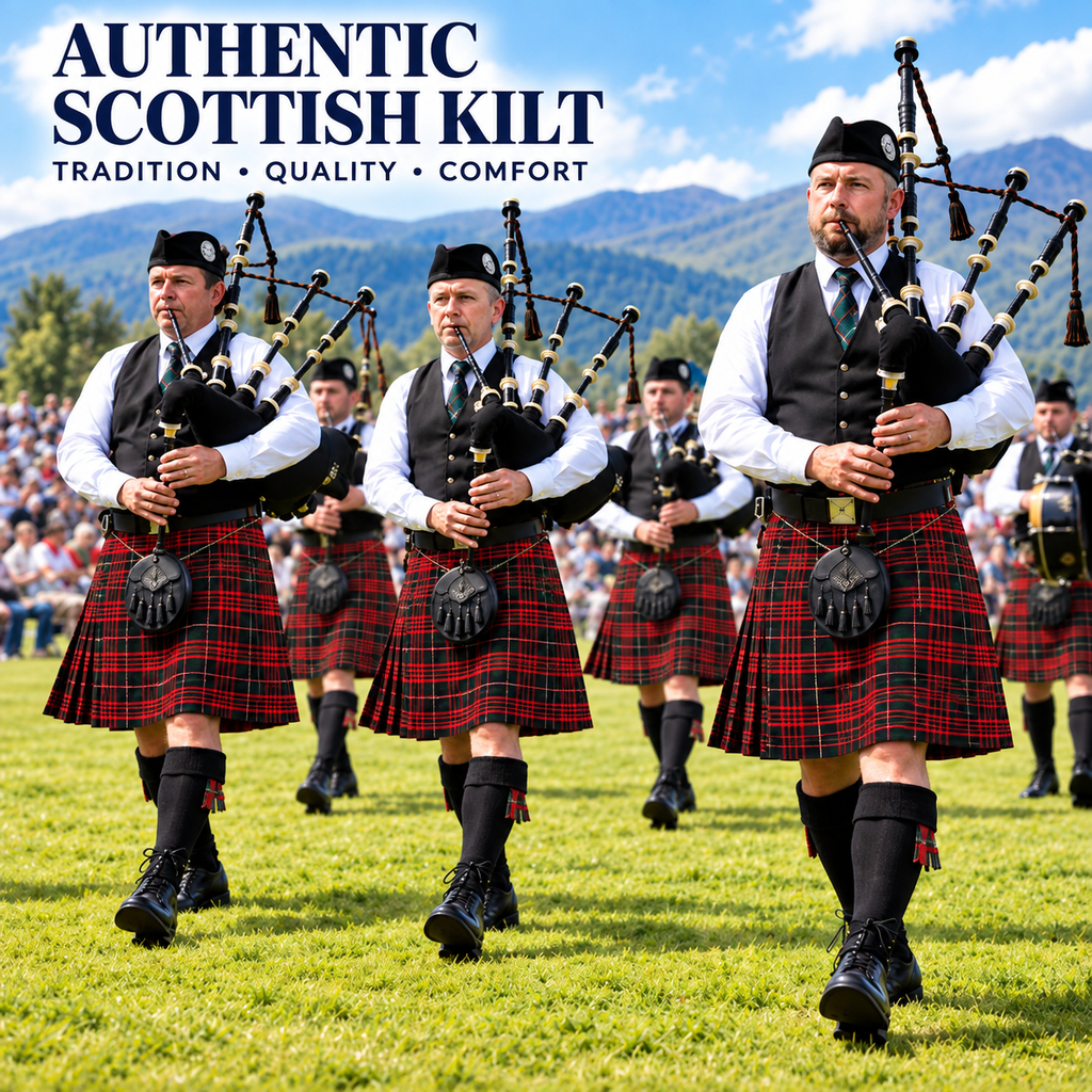 Authentic Scottish Men's Tartan Kilts - Highland Light Weight Value Kilt Embrace Your Heritage with Comfort Macdonald Tartan Kilt