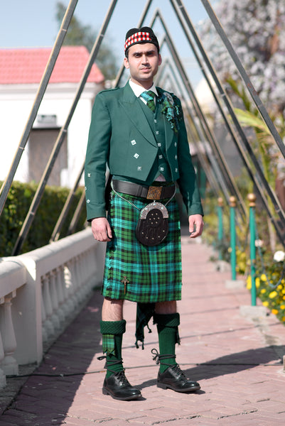 Men's 5 Yard Scottish Tartan Kilt, Highland Wedding Kilt, Mackenzie Weathered Tartan Kilt