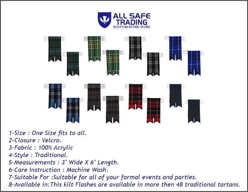 Scottish Tartan Kilt Flashes with Elastic Adjusters Macdonald Ancient
