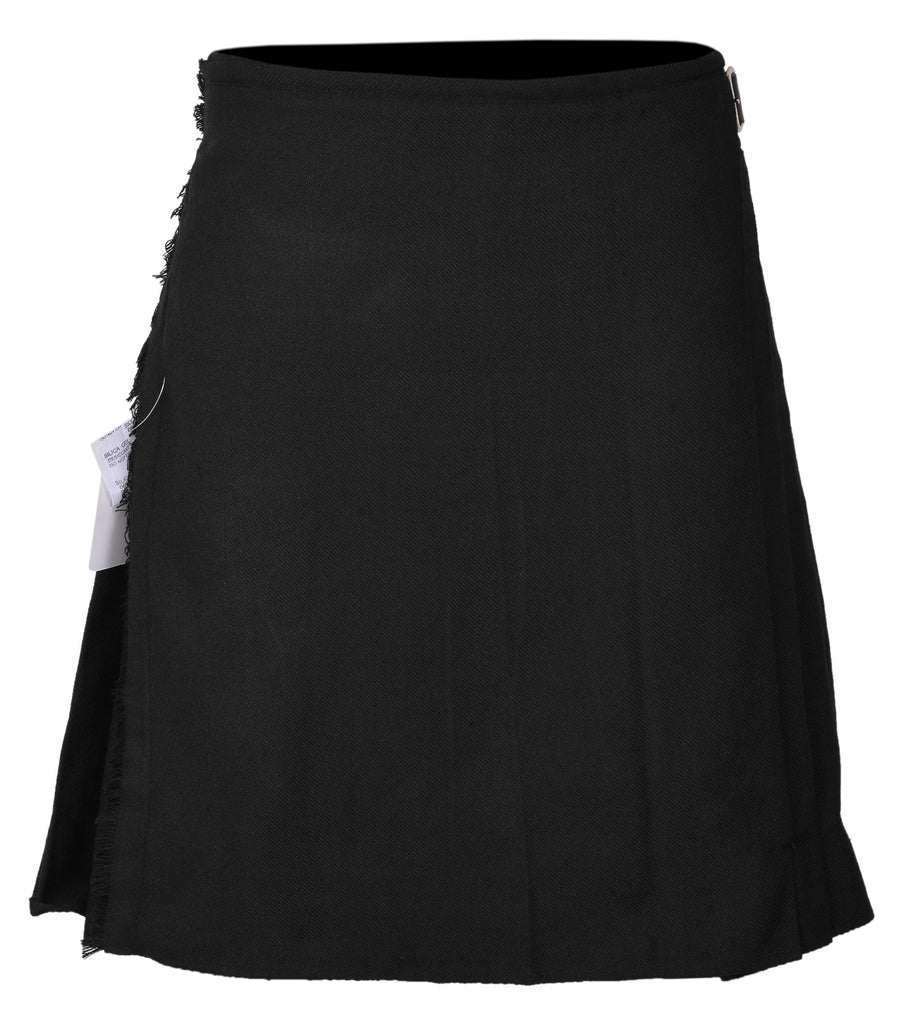 Scottish Traditional Tartan Kilt for Kids, Boys and Girls Toddler Kilts with Ease of Size - Plain Black Tartan