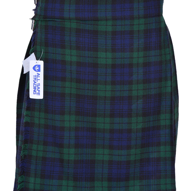 Men's 5 Yard Scottish Tartan Kilt, Highland Wedding Kilt, Black Watch Tartan Kilt