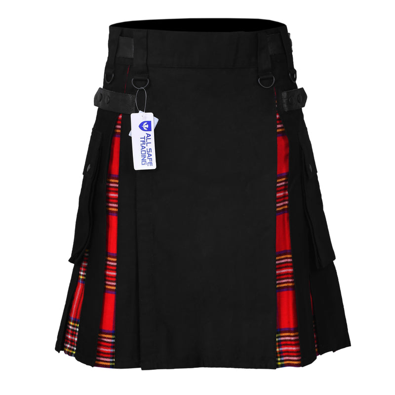 Men's Royal Stewart Tartan Hybrid Kilt with Cargo Pockets, Utility Kilt