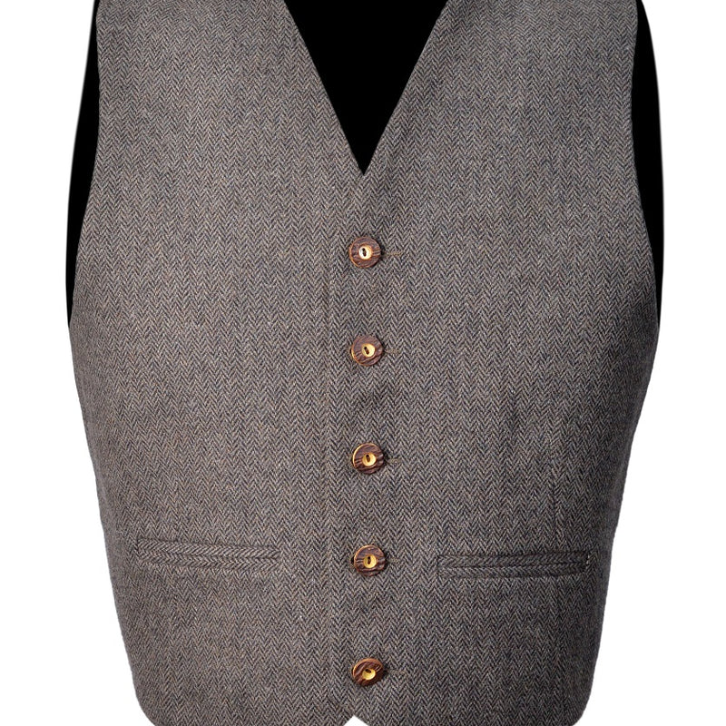 Scottish Brown Tweed Argyle Kilt Jacket With Waistcoat/Vest - Sizes 36"- 54"