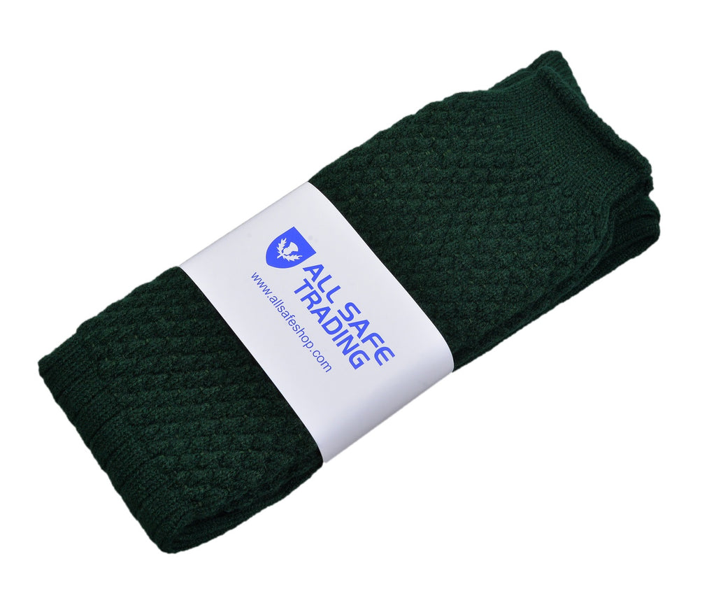Scottish Bubbles Kilt Hose for Men, Ribbed Socks for USA Shoe Sizes - Green