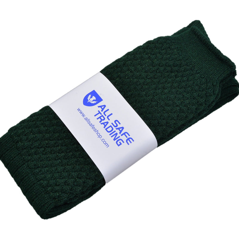 Scottish Bubbles Kilt Hose for Men, Ribbed Socks for USA Shoe Sizes - Green