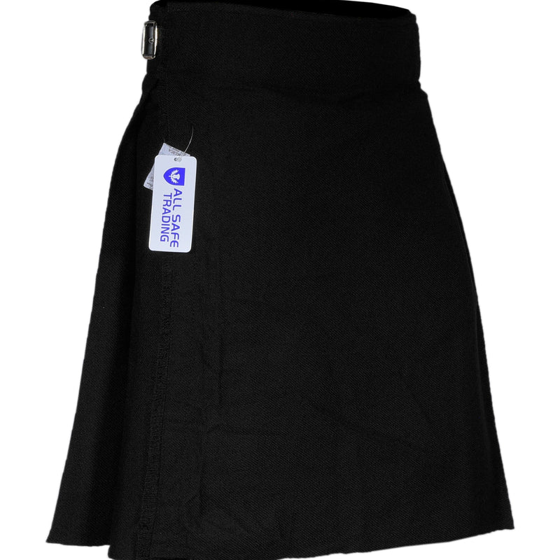 Authentic Scottish Men's Tartan Kilts - Highland Light Weight Value Kilt Embrace Your Heritage with Comfort Plain Black Tartan Kilt