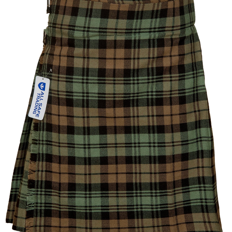 Men's 5 Yard Scottish Tartan Kilt, Highland Wedding Kilt, Black Watch Weathered Tartan Kilt