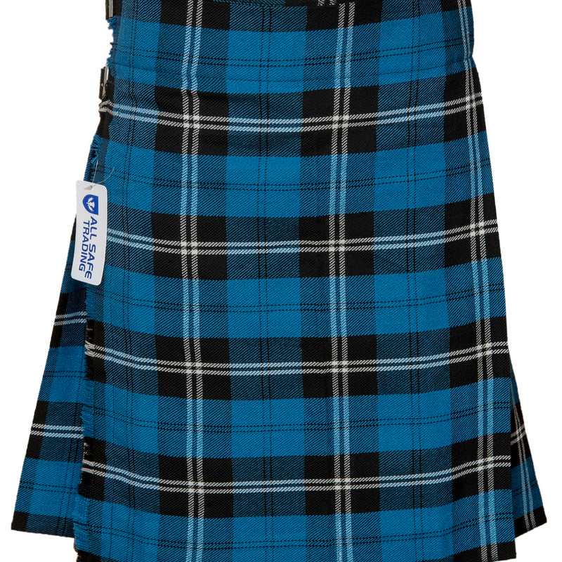 Men's 5 Yard Scottish Tartan Kilt, Highland Wedding Kilt, Blue Ramsay Tartan Kilt