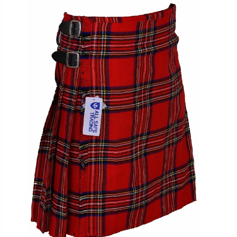 Scottish Traditional Tartan Kilt for Kids, Boys and Girls Toddler Kilts with Ease of Size - Royal Stewart Tartan