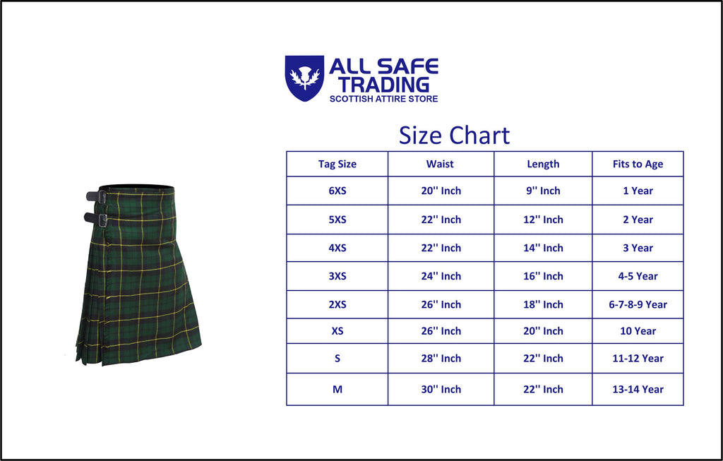 Scottish Traditional Tartan Kilt for Kids, Boys and Girls Toddler Kilts with Ease of Size - Grey Tartan