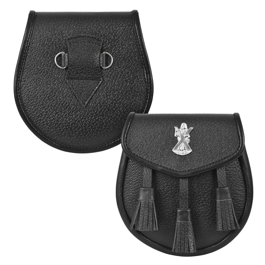 Premium Leather Sporran for Men - St. Andrew Badge Sporran, Ideal Kilt Accessories for Men, Scottish Kilt Sporran with Chain Belt