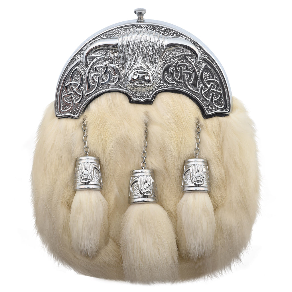 Premium Leather Sporran for Men - Ideal Kilt Accessories for Men, Scottish Kilt Sporran with Chain Belt Art # 3